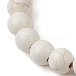 Synthetic Turquoise Dolphin Beads with Synthetic Turquoise Beaded Stretch Bracelets&nbsp;BJEW-JB10213-04