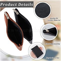 2Pcs 2 Colors Litchi Print PU Leather Zip Pouches&nbsp;ABAG-CP0001-08C