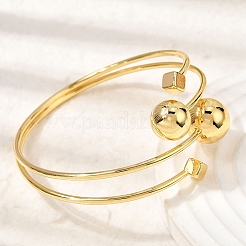 Brass Cuff Bangles for Women&nbsp;BJEW-D455-02G