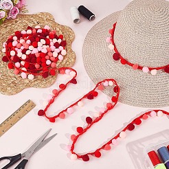 6 Yards Gradient Color Polyester Pom Pom Ball Tassel Ribbons&nbsp;DIY-PH0035-76B