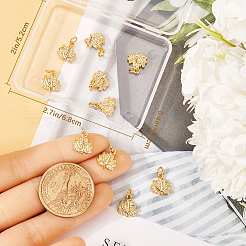 12Pcs Brass Micro Pave Cubic Zirconia Charms&nbsp;ZIRC-BBC0002-78