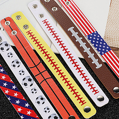 CutHollow 20Pcs Leather Wide Cord Bracelet with Snap Button for Men Women&nbsp;GUQI-CL0001-01A