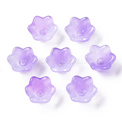 Transparent Two Tone Spray Painted Glass Beads&nbsp;GLAA-Q089-002B-004