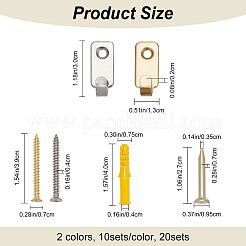 20 Sets 2 Colors 304 Stainless Steel Hook Hangers&nbsp;FIND-CP0001-16