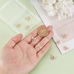 10Pcs Brass Clear Cubic Zirconia Charms&nbsp;KK-BC0013-69