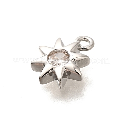 Brass Micro Pave Cubic Zirconia Charms&nbsp;KK-C085-19P
