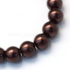 Baking Paint Pearlized Glass Pearl Round Bead Strands&nbsp;HY-Q003-10mm-40