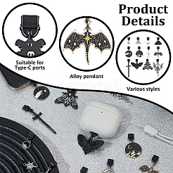 12Pcs Gothic Plastic Mobile Dustproof Plugs&nbsp;HJEW-ME00123