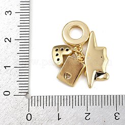 Brass Pave Clear Cubic Zirconia European Dangle Charms&nbsp;KK-N271-31G