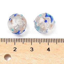 Luminous Handmade Enamel Gold Sand Glass Beads Strands&nbsp;LAMP-U004-08G
