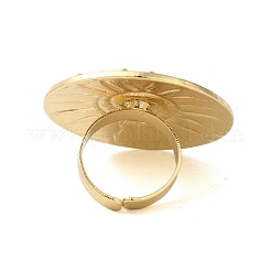 Big Flat Round with Sun Alloy Open Cuff Rings for Women&nbsp;LS-RJEW-U006-04G