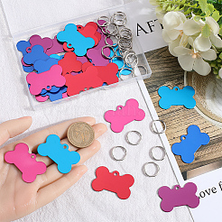 40Pcs 5 Colors Pet Aluminium Pendants&nbsp;FIND-SP0002-44