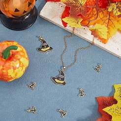 7Pcs 2 Styles Halloween Rack Plating Brass Enamel Pendants&nbsp;KK-BBC0020-55