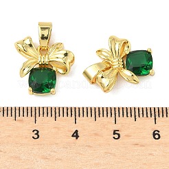 Brass Micro Pave Cubic Zirconia Pendants&nbsp;KK-I355-19G