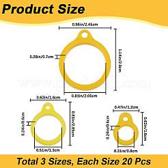 60Pcs 3 Style Silicone Pendant&nbsp;SIL-GF0001-38