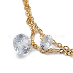 PVD Vacuum Plating 304 Stainless Steel Cable Chains Multi-strand Anklet&nbsp;AJEW-A036-13G