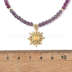 304 Stainless Steel Pendant Natural Mixed Gemstone & Pearl Beaded Necklaces for Women&nbsp;NJEW-JN06533-01