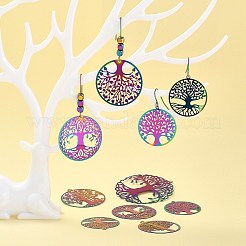 14Pcs 7 Styles Ion Plating(IP) 201 Stainless Steel Filigree Pendants&nbsp;STAS-SZ0002-34