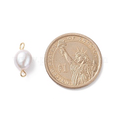 Potato Natural Cultured Freshwater Pearl Connector Charms&nbsp;PALLOY-JF01924