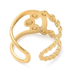 304 Stainless Steel Hollow Knot Open Cuff Ring for Women&nbsp;RJEW-I098-29G