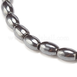 Synthetic Hematite Oval Beaded Stretch Bracelet&nbsp;BJEW-JB07897-03