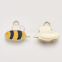 Light Gold Plated Alloy Pendants&nbsp;X-ENAM-T009-32B