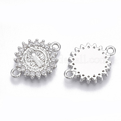 Brass Micro Pave Cubic Zirconia Links Connectors&nbsp;ZIRC-T005-035B-P