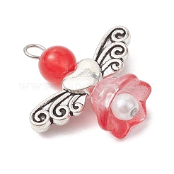Pearlized Glass Pearl Bead Pendants&nbsp;PALLOY-JF03205-02
