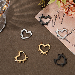 6Pcs 3 Colors Stainless Steel Hoop Earrings&nbsp;EJEW-BBC0001-88