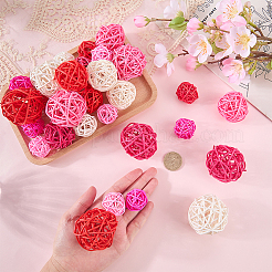 32Pcs 12 Styles Wicker Rattan Balls&nbsp;AJEW-SC0004-28