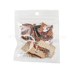 18Pcs 9 Styles Western Cowboy Hat Boots Money Bag Skull Alloy Enamel Pendants&nbsp;FIND-FS0003-91
