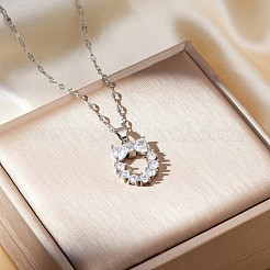 Brass Full Crystal Rhinestone Cute Hollow Cat Necklaces for Women&nbsp;QM8881