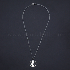 Non-Tarnish 201 Stainless Steel Pendants Necklaces&nbsp;NJEW-S105-JN684-45-1
