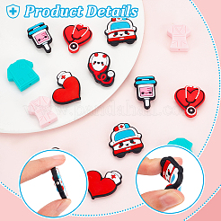 14Pcs 7 Style Hospital Theme Food Grade Eco-Friendly Silicone Focal Beads&nbsp;SIL-GA0003-30