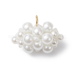 4Pcs Pearlized Glass Pearl Beads Pendants&nbsp;PALLOY-MZ01101