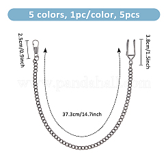 5Pcs 5 Colors Alloy Clip Pocket Watch Chain&nbsp;FIND-FH0009-15