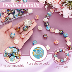 50Pcs 5 Colors Rainbow Color Plating Acrylic Beads&nbsp;OACR-GA0001-21