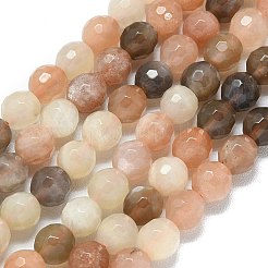 Natural Multi-Moonstone Beads Strands&nbsp;G-B165-A02-6mm