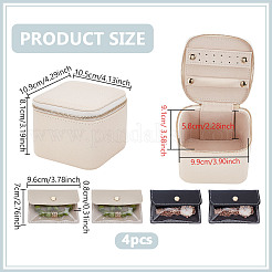 Portable Imitation Leather Jewelry Storage Zipper Boxs with 4 Insert Bags&nbsp;CON-WH0202-001B