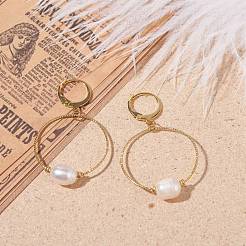 Large Hole Pearl Beads Hoop Earring&nbsp;EJEW-JE04724-01