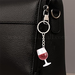 2Pcs 2 Colors Transparent Resin Drink Keychains&nbsp;KEYC-YW00240