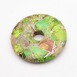 Synthetic Silver Line and Regalite/Imperial Jasper/Sea Sediment Jasper Big Pendants&nbsp;G-P299-I01