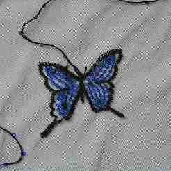 Butterfly Pattern Polyester Mesh Tulle Fabric&nbsp;DIY-WH0308-319B