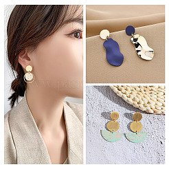 32Pcs 8 Styles 201 Stainless Steel Stud Earring Findings&nbsp;STAS-TA0001-93