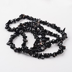 Nuggets Dyed & Heated Natural Black Agate Beads Strands&nbsp;G-M344-13