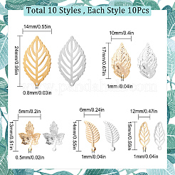100Pcs 10 Style 304 Stainless Steel Pendants&nbsp;STAS-SC0004-13