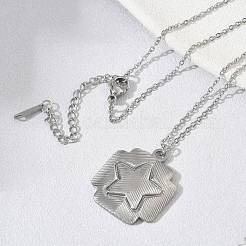 304 Stainless Steel Cross with Star Pendant Necklaces&nbsp;SA-CBA5A8D-04P
