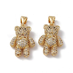 Brass Micro Pave Cubic Zirconia Pendants&nbsp;KK-B061-15G