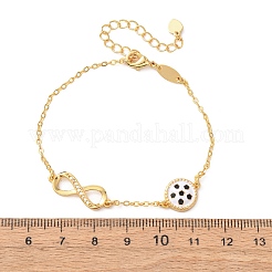 Sports Brass Micro Pave Cubic Zirconia Infinity Link Bracelets&nbsp;BJEW-D386-01E-G