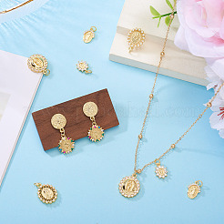 10Pcs 5 Styles Brass Micro Pave Cubic Zirconia Pendants&nbsp;KK-TA0002-40